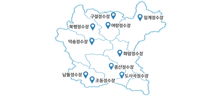  정수장 위치 표시 지도 이미지