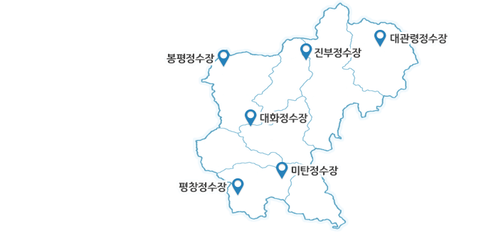  정수장 위치 표시 지도 이미지